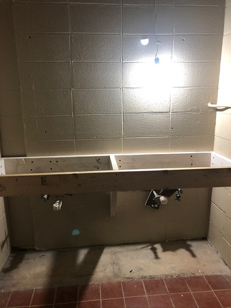 Girls bathroom- ready for painting, lighting and new countertop