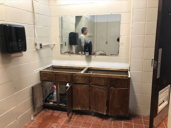 Demo of bathroom counters for replacement
