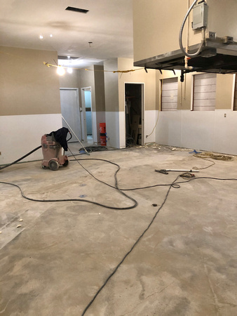 Preparing kitchen floor for epoxy flooring