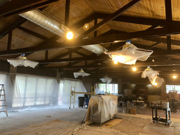 Sealing the ceiling and beams
